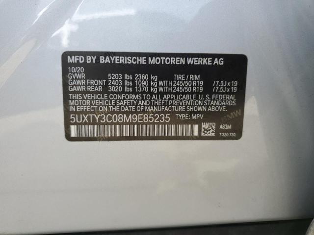 VIN 5UXTY3C08M9E85235 2021 BMW X3, Sdrive30I no.14