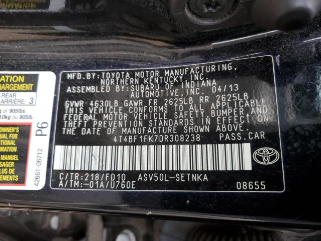 VIN 4T4BF1FK7DR308238 2013 Toyota Camry, L no.12