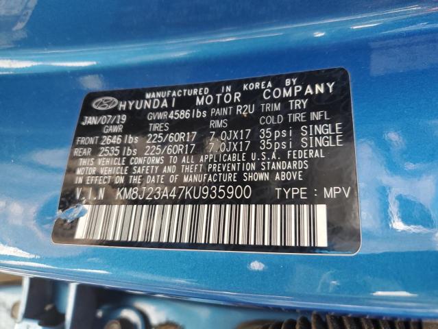 KM8J23A47K0935900 2019 HYUNDAI TUCSON