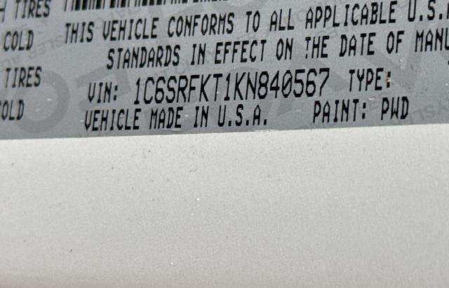 VIN 1C6SRFKT1KN840567 2019 RAM 1500, Longhorn no.10