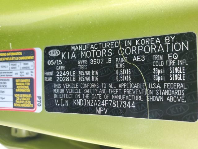 2015 KIA SOUL - KNDJN2A24F7817344