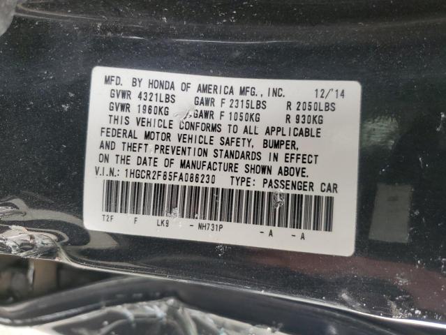 VIN 1HGCR2F85FA086230 2015 Honda Accord, Exl no.13