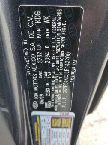 VIN 3KPF54AD3LE142200 2020 KIA Forte, EX no.12