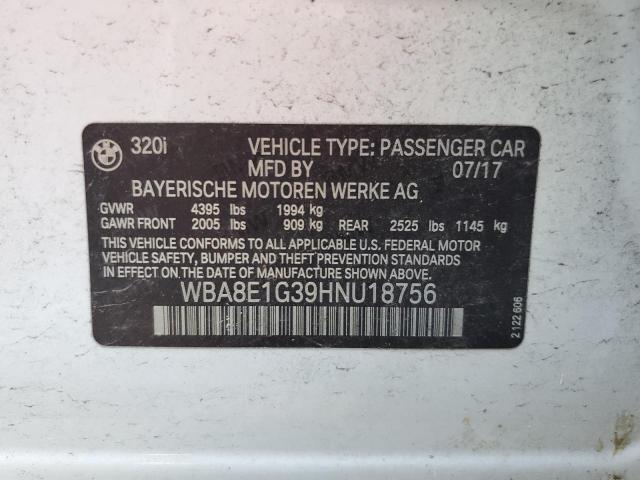 2017 BMW 320 I - WBA8E1G39HNU18756