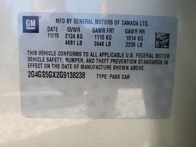 2016 BUICK REGAL PREM 2G4GS5GX2G9138238