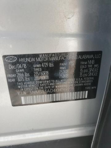 2019 HYUNDAI SANTA FE L - 5NMS53AD4KH069208