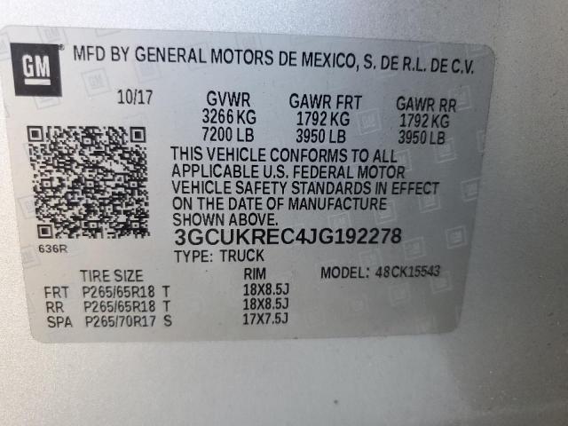 2018 CHEVROLET SILVERADO - 3GCUKREC4JG192278