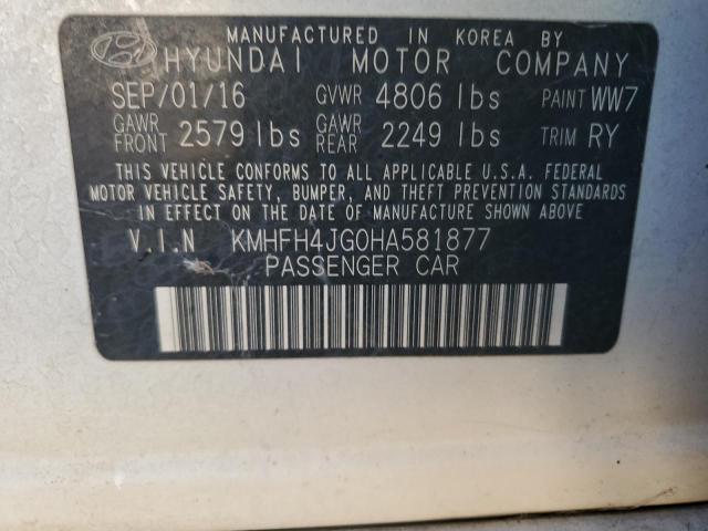 2017 HYUNDAI AZERA LIMI - KMHFH4JG0HA581877