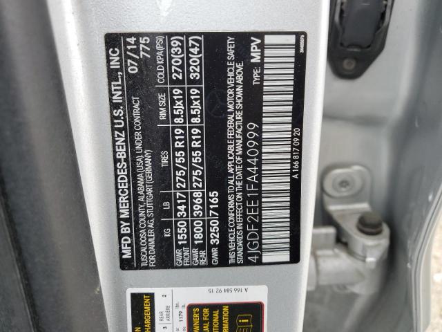 2015 MERCEDES-BENZ GL 350 BLU - 4JGDF2EE1FA440999