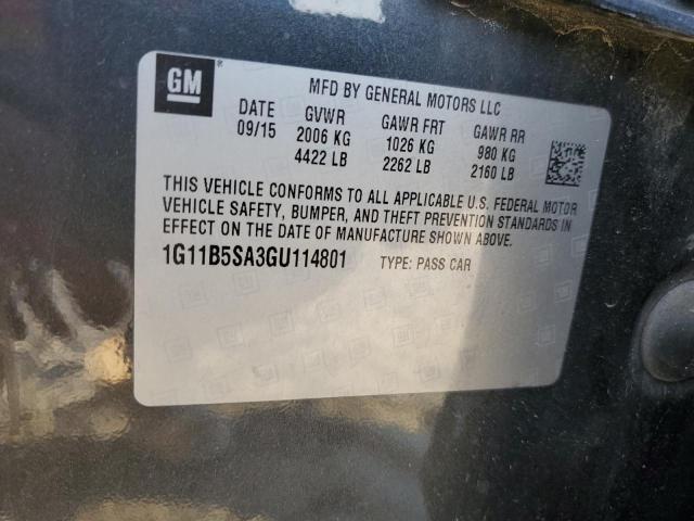 2016 CHEVROLET MALIBU LIM - 1G11B5SA3GU114801