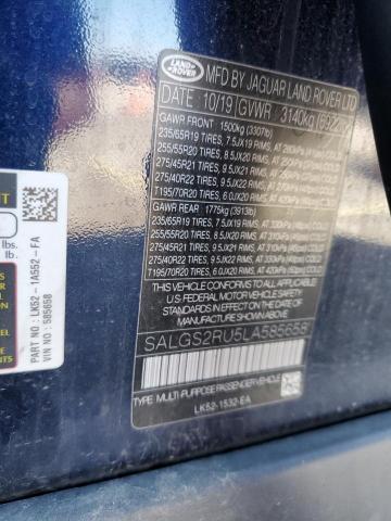 2020 LAND ROVER RANGE ROVE - SALGS2RU5LA585658