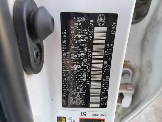 VIN 4T1B11HK7JU140747 2018 TOYOTA CAMRY no.12