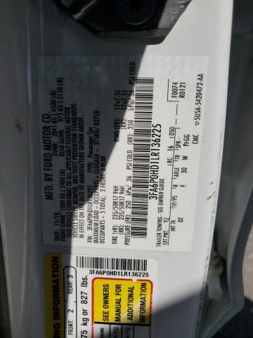 2020 FORD FUSION SE - 3FA6P0HD1LR136225