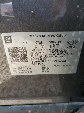2019 GMC ACADIA SLT - 1GKKNULS9KZ188616