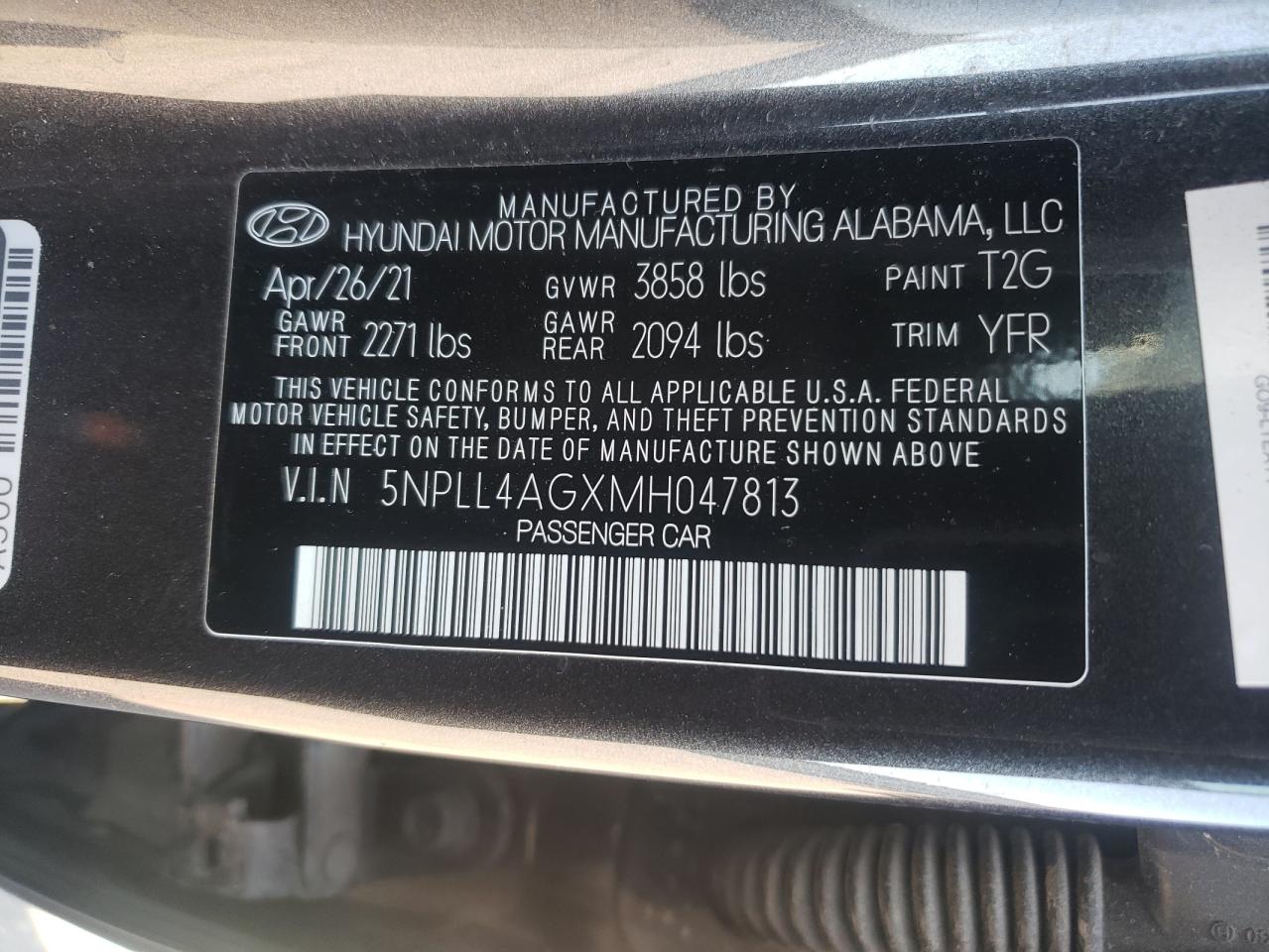 Lot #2952851800 2021 HYUNDAI ELANTRA SE