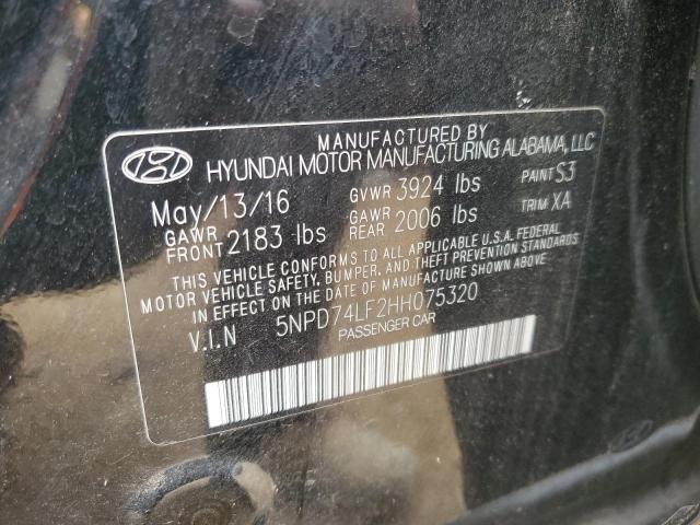 VIN 5NPD74LF2HH075320 2017 Hyundai Elantra, SE no.12