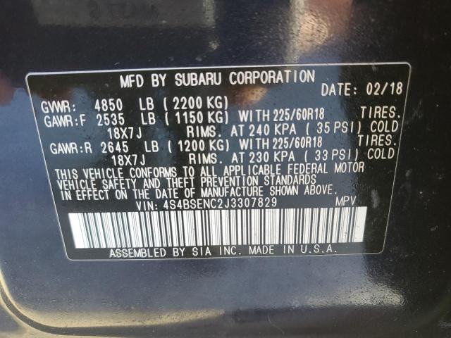 2018 SUBARU OUTBACK 3. - 4S4BSENC2J3307829