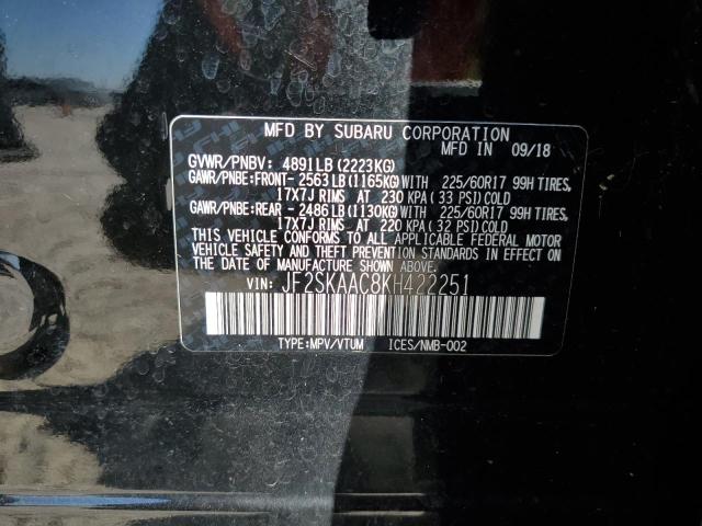 2019 SUBARU FORESTER - JF2SKAAC8KH422251