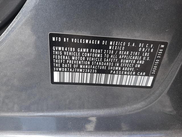 2017 VOLKSWAGEN JETTA SE - 3VWDB7AJ7HM238235