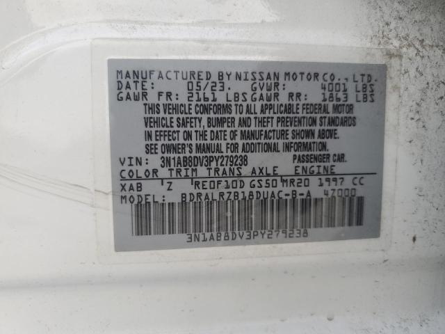 VIN 3N1AB8DV3PY279238 2023 Nissan Sentra, SR no.12