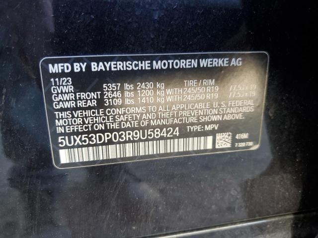 2024 BMW X3 XDRIVE3 - 5UX53DP03R9U58424