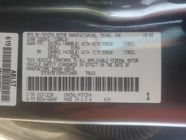 2021 TOYOTA TUNDRA CRE - 5TFAY5F15MX972409