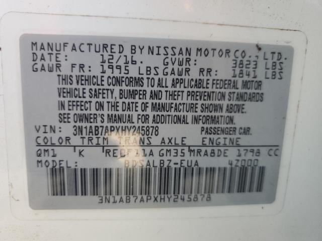 2017 NISSAN SENTRA S - 3N1AB7APXHY245878