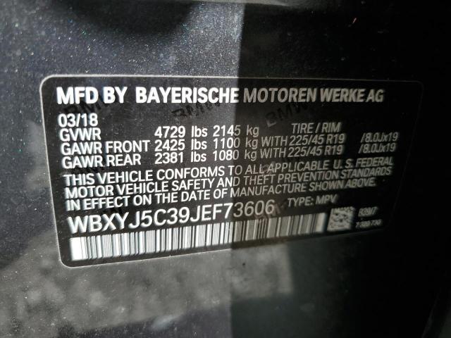 VIN WBXYJ5C39JEF73606 2018 BMW X2 no.14