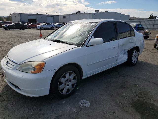 HONDA CIVIC EX 2001 white  gas 2HGES26721H587106 photo #1