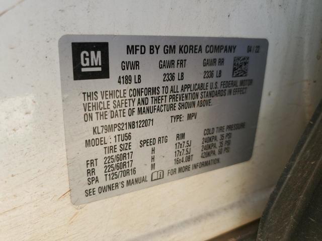 2022 CHEVROLET TRAILBLAZE - KL79MPS21NB122071