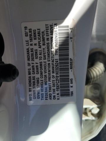 2019 HONDA CIVIC SPOR - 19XFC2F81KE026241