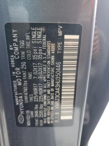 2017 HYUNDAI TUCSON LIM - KM8J3CA43HU350446