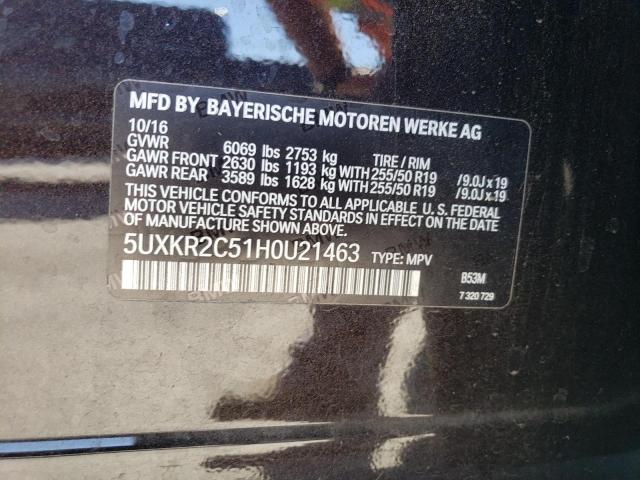 VIN 5UXKR2C51H0U21463 2017 BMW X5, Sdrive35I no.13