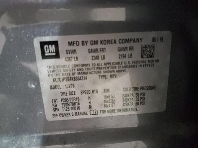 2019 CHEVROLET TRAX 1LT - KL7CJPSB4KB934314