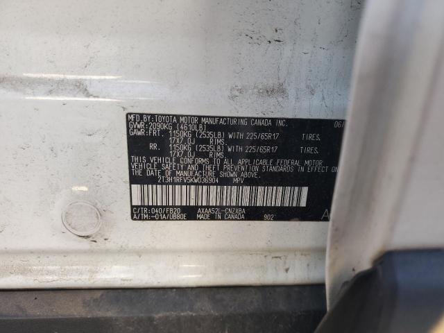 VIN 2T3H1RFV5KW036904 2019 Toyota RAV4, LE no.13