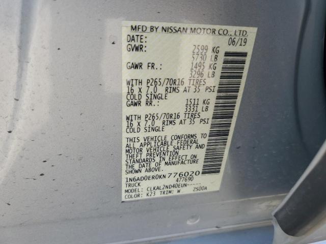 2019 NISSAN FRONTIER S - 1N6AD0ER0KN776020