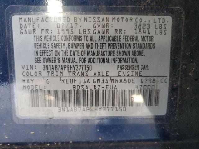 VIN 3N1AB7AP6HY377150 2017 NISSAN SENTRA no.12