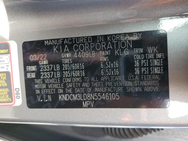 2022 KIA NIRO LXS KNDCM3LD8N5546105
