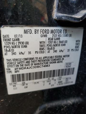 VIN 2FMDK4JC3DBC74983 2013 Ford Edge, Sel no.13