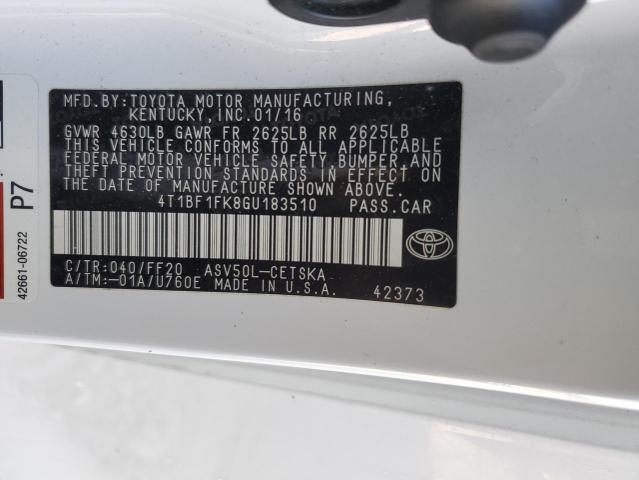 2016 TOYOTA CAMRY LE - 4T1BF1FK8GU183510