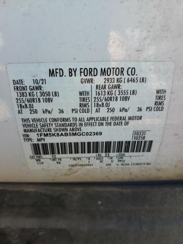 2021 FORD EXPLORER P - 1FM5K8AB5MGC02369