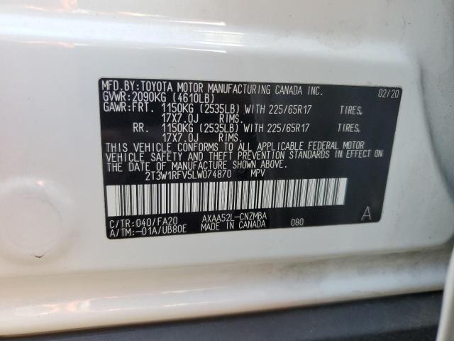 VIN 2T3W1RFV5LW074870 2020 Toyota RAV4, Xle no.13