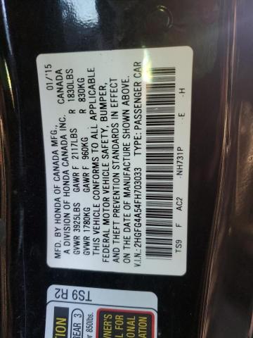 VIN 2HGFG4A54FH703033 2015 Honda Civic, SI no.12