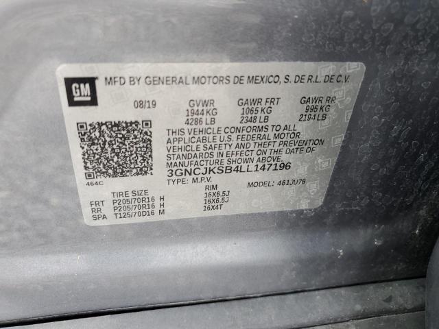 VIN 3GNCJKSB4LL147196 2020 Chevrolet Trax, LS no.14