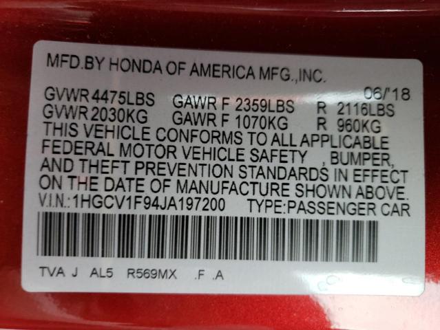 2018 HONDA ACCORD TOU - 1HGCV1F94JA197200