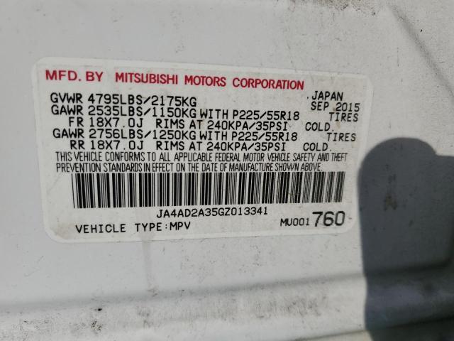 2016 MITSUBISHI OUTLANDER - JA4AD2A35GZ013341