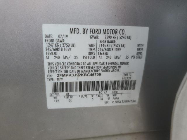 VIN 2FMPK3J92KBC45709 2019 Ford Edge, Sel no.13