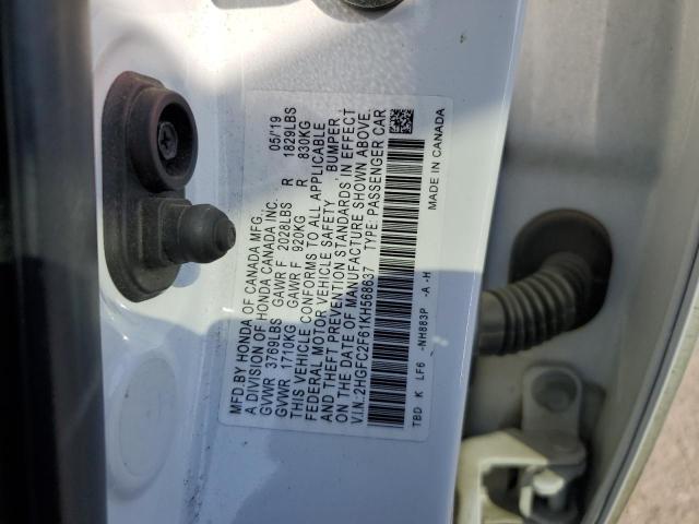2019 HONDA CIVIC LX - 2HGFC2F61KH568637