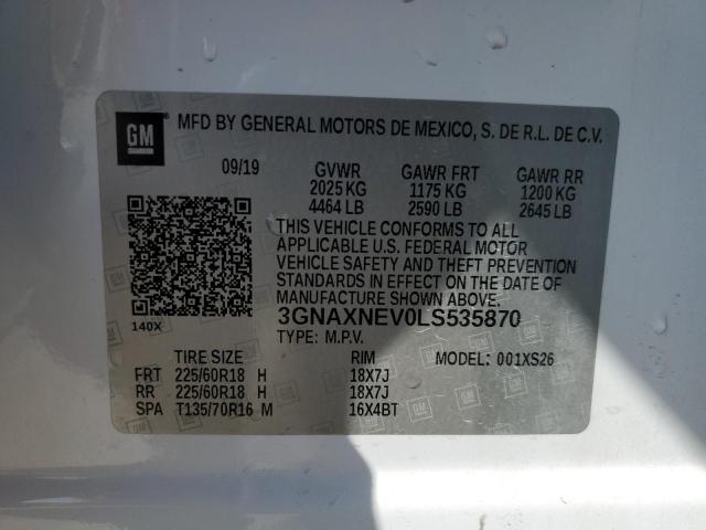 2020 CHEVROLET EQUINOX PR - 3GNAXNEV0LS535870