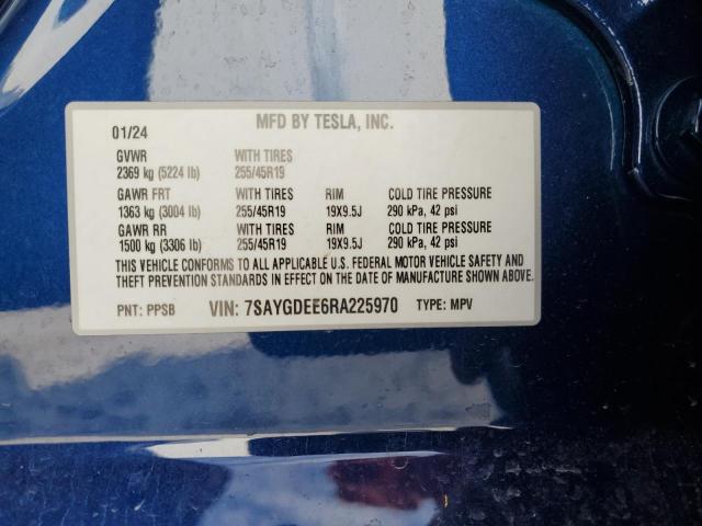 VIN 7SAYGDEE6RA225970 2024 TESLA MODEL Y no.14